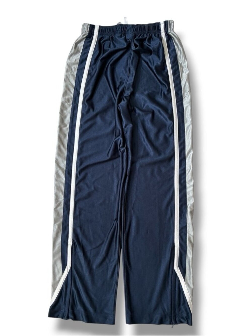 Nike Track Pants Drawstring Elasticized Waist Zip Leg Hem Navy Blue Youth Large